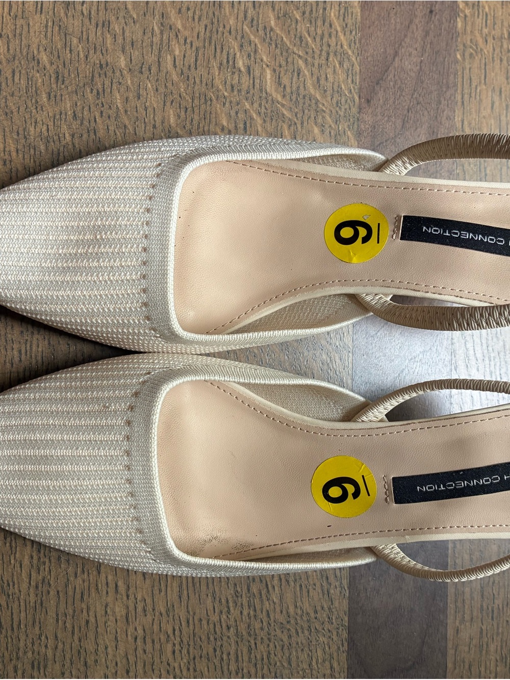 French Connection Cream Slingback Pointed Pumps
